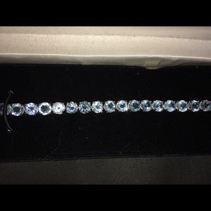 Sterling Silver Bracelet With Genuine Gemstones